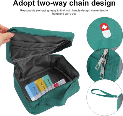 2Pcs First Aid Kit Bag Empty Portable Emergency Kits Trauma Bag - Ideal for Car, Trucks, Camping, Hiking, Travel, Office, Sports, Pets, Hunting, Home (Grey)