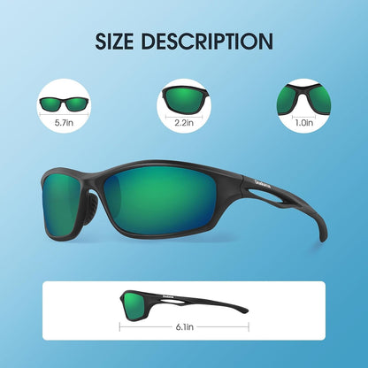Polarized Sports Sunglasses for Men Women Running Cycling Fishing Golf Driving Shades Sun Glasses Tr90