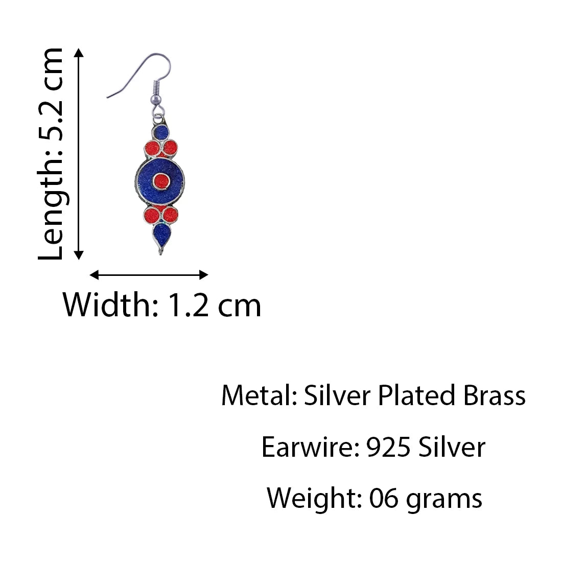 Handmade Drop Earring for Women, Coral Lapis Lazuli Gemstone Earrings, Ethnic Designer Silver Plated Fashion Jewelry for Gifts