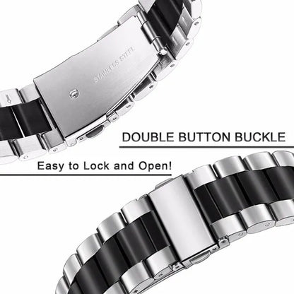 Premium Stainless Steel Watchband for Samsung Galaxy Watch 46mm SM-R800 Sports Band Curved End Strap Wrist Bracelet Silver Black