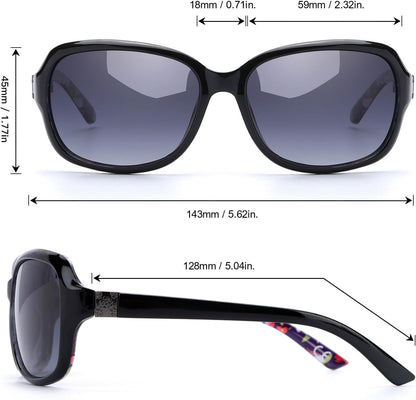 Small Wrap Sunglasses for Women | Lightweight Square Frame with 100% UV400 | Polarized Shade for Womens
