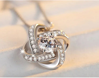 To My Grandma S925 Sterling Silver Cubic Zirconia Knot Necklace Message Card Gifts Grandma Gifts