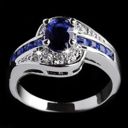 Blue Sapphire Women Men Engagement Rings Jewelry Size 7.8.9 10