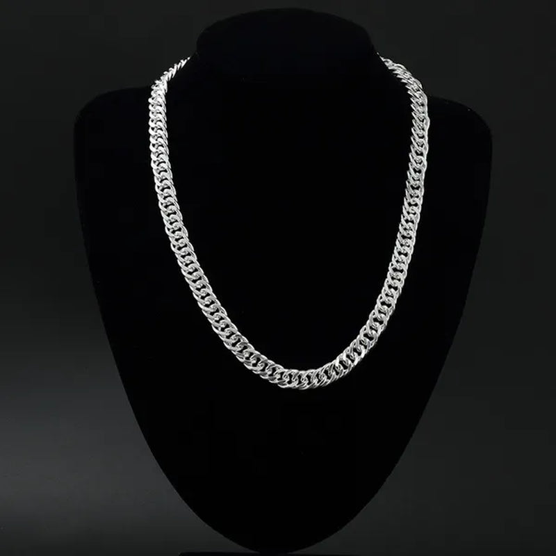 "HOT!" Fashion 925 Sterling Silver 10MM Full Sideways Chain Necklace 20'' 24'' Inch for Men Jewelry Wholesale