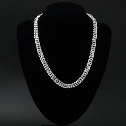 "HOT!" Fashion 925 Sterling Silver 10MM Full Sideways Chain Necklace 20'' 24'' Inch for Men Jewelry Wholesale
