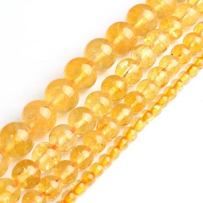 1pcs Natural Citrines Yellow Crystal Quzrtz Round Beads for Jewelry Making 15'' Strand DIY Bracelet 4mm 6mm 8mm 10mm