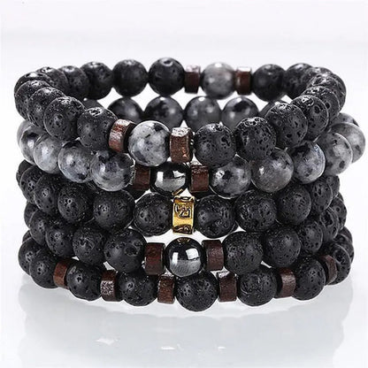Luxury Fashion Men'S Creative Bead Bracelet Handwoven Adjustable Natural Stone Bead Bracelet Hip Hop Bracelet Men'S Jewelry Party Anniversary Gift Christmas Gift Jewelry
