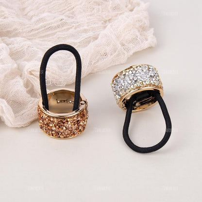 , 8 Pack Rhinestone Ponytail Holder Hair Cuffs Gothic Punk Elastic Ties Bands Metal Cuff for Women Accessoires