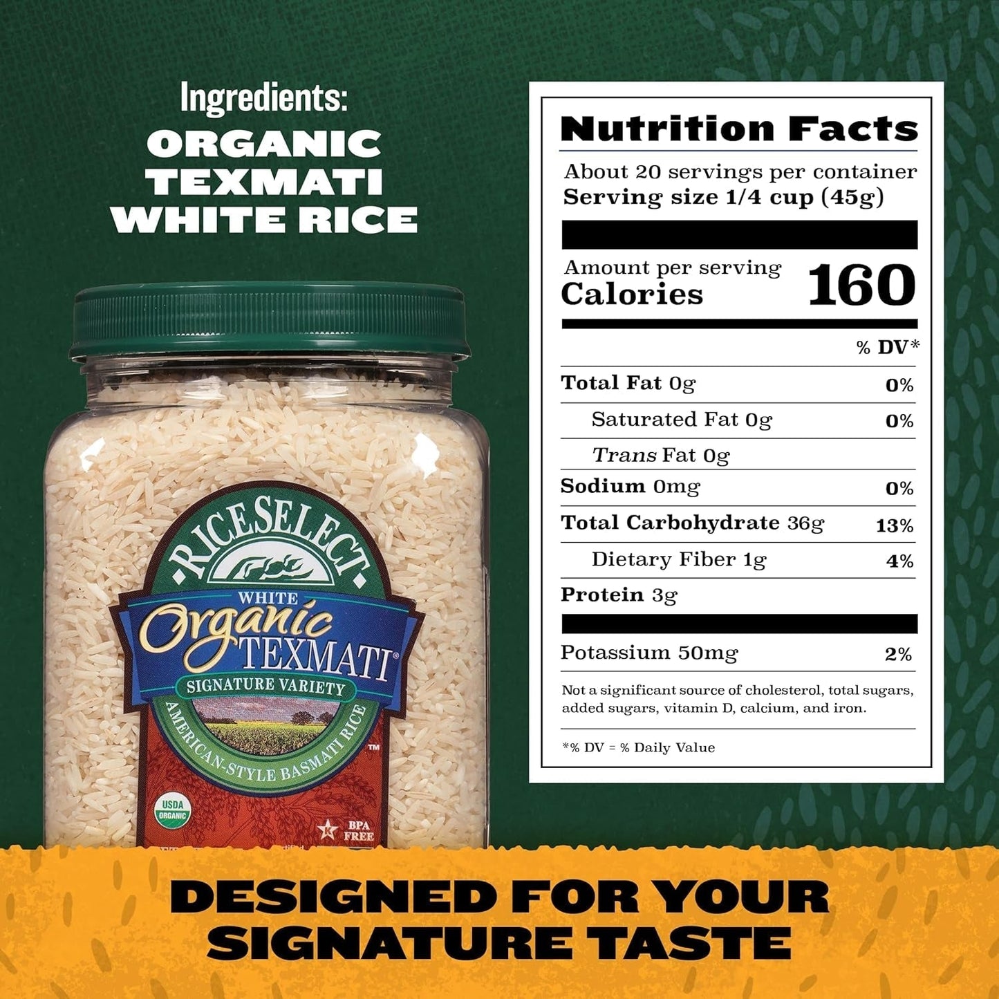 Organic Texmati White Rice, 32 Ounce (1 Count)