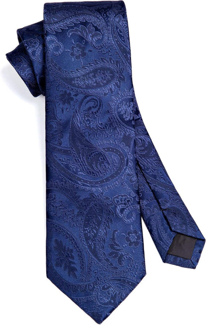 Paisley Ties for Men Solid Tie Handkerchief Floral Men'S Necktie & Pocket Square Set Wedding Classic Mens Ties