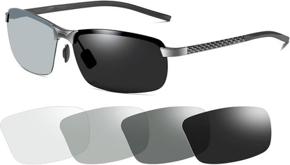 Polarized Photochromic Driving Z87 Sunglasses for Men Women Day and Night Safety Glasses