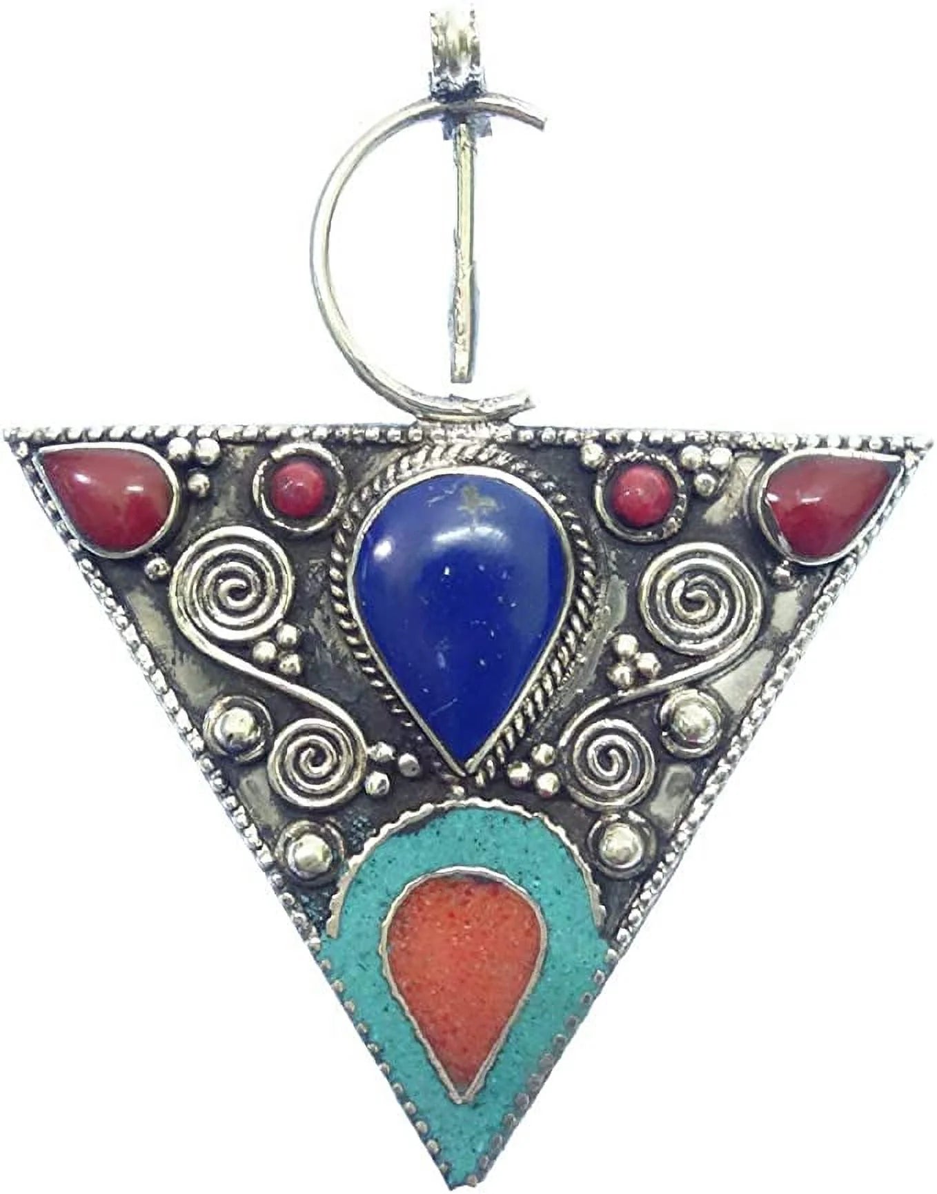 Womens Jewelry 925 Silver Plated Pendants Turquoise Coral Gemstone Birthstone Fashion Jewelry Anniversary Birthday Gifts for Mom Her