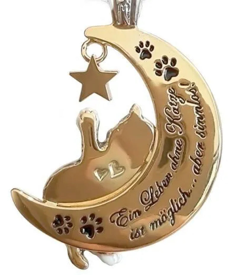 Cute cat necklace star moon diamond animal necklace wedding engagement anniversary princess jewelry gift