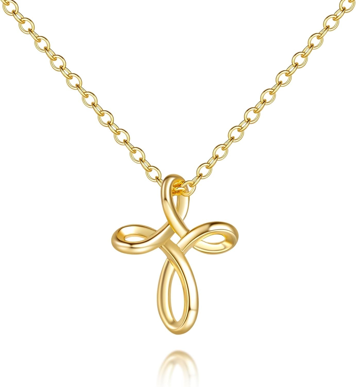 Cross Necklace for Women 14K Gold Cross Necklaces for Women Gold Crosses Chain Necklaces for Womens Distinctive Twisted Design Crosses Chain Pendant Necklace for Womens - WORLD TIME VISITS
