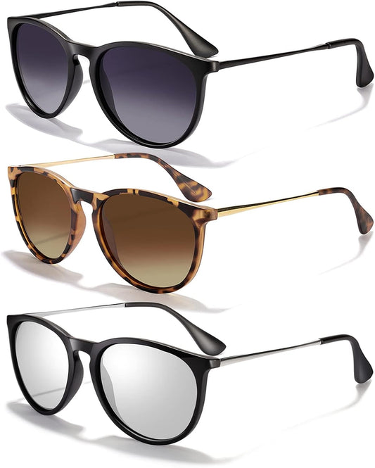 Sunglasses Womens Men Polarized UV Protection Trendy Vintage Retro round Mirrored Lens Sunglasses for Women