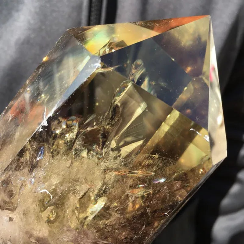 700g/800g/1000g Natural Large Size Clear Citrine Tower Points Smoky Citrine Quartz Crystal Healing Wand for Decoration