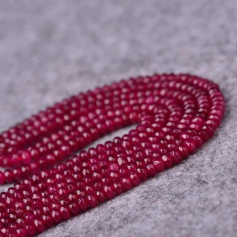 4MM Natural Brazilian Ruby Faceted Round Loose Beads Gemstone