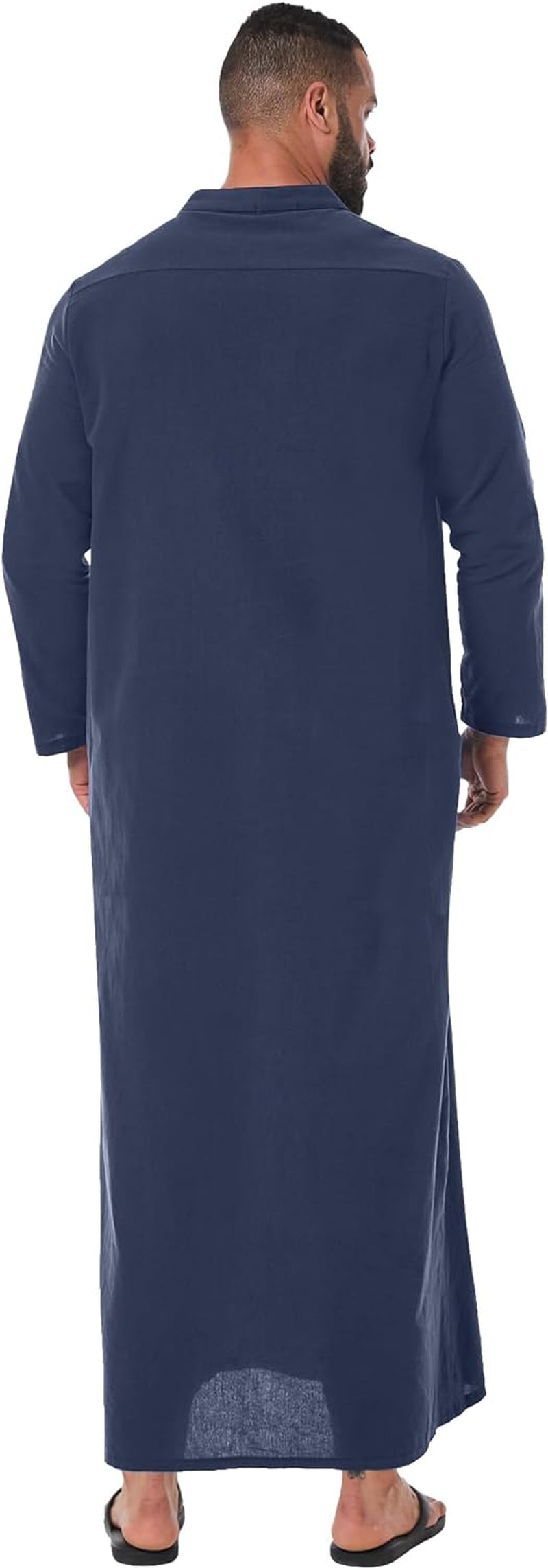 Kaftan for Men Long Sleeve Muslim Thobe for Men Button down Men Kaftan Thobe