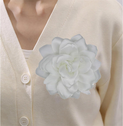 Flower Brooches for Women Satin Fabric Rose Flower Brooches Handmade Flower Brooches Pin for Wedding Party Dance Banquet Ceremony Versatile Floral Accessory for Clothing and Hairstyling Size:4.72In