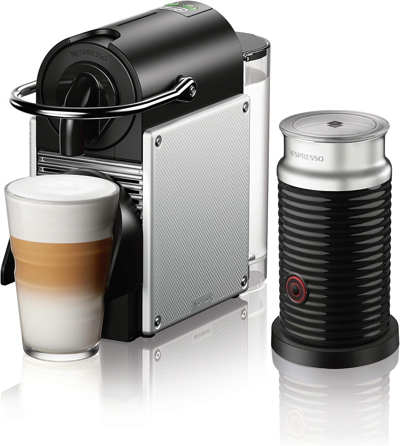 Pixie Coffee and Espresso Machine by  with Milk Frother, Aluminum, 34 Ounces - WORLD TIME VISITS