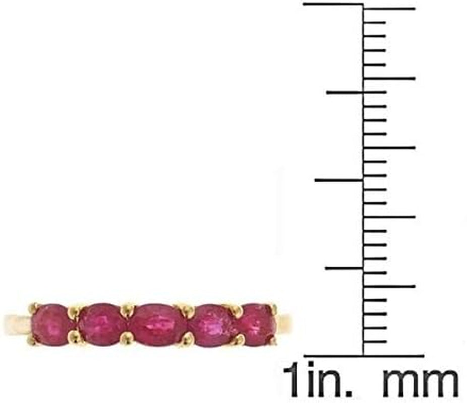 10K Yellow Gold Mozambique Genuine Ruby Ring for Women | Ethically, Authentically & Organically Sourced (Oval-Cut) Shaped Ruby Hand-Crafted Jewelry for Her