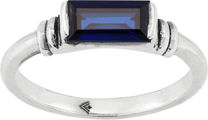 'Mediterranean Blue' Sterling Silver Lab-Created Sapphire Ring - WORLD TIME VISITS