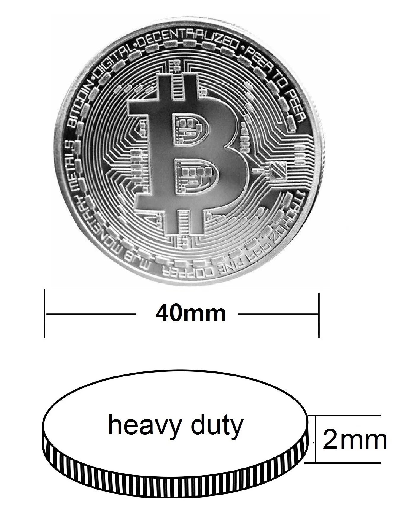 SILVER PLATED Bitcoin Token W/Display Case Master Coins - WORLD TIME VISITS