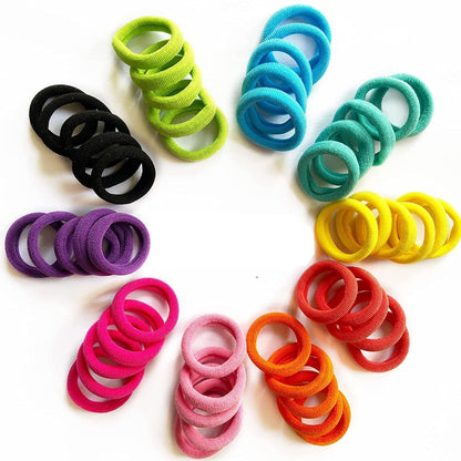 100 Pcs Baby Hair Ties, Seamless Cotton Toddler Hair Ties for Girls and Kids, Multicolor Small Soft Hair Elastics Ponytail Holders(10Colors) - WORLD TIME VISITS