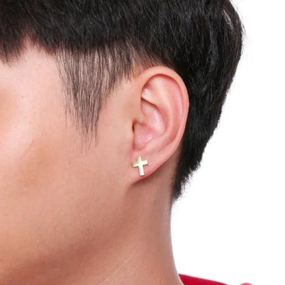 Delysia King Men'S Cross Stud Earrings