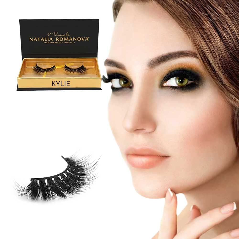 ® - Glamorous Eyelashes KYLIE (7-15Mm), Silk Lashes, Fake Eyelashes, Russian Dolls Look, Russian Strip Lashes - WORLD TIME VISITS