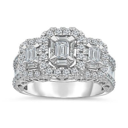1.95 CT. T.W. Diamond Bridal Ring in 14K White Gold