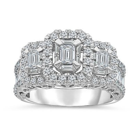 1.95 CT. T.W. Diamond Bridal Ring in 14K White Gold