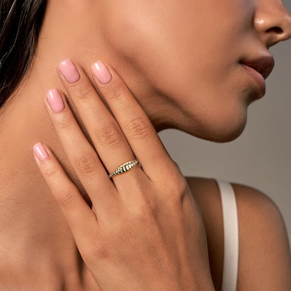 Chunky Gold Rings 14K Gold Plated Statement Dome Band Rings Jewelry for Women Gifts for Her