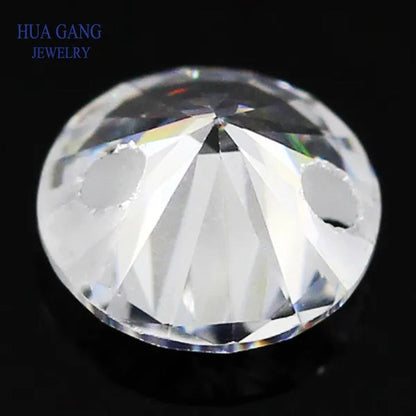 Double Holes Beads Cubic Zirconia Stones AAAAA White Cubic Zirconia Stone Loose Zircon Stone DIY Jewelry Beads