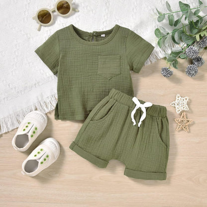 Gender Neutral Baby Linen Summer Outfit