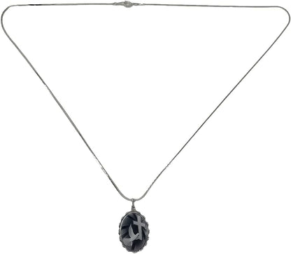 Dove with Cross Cameo Pendant | 925 Sterling Silver | Religious Jewelry | 24'' Chain | Gift Boxed, Silver, White - WORLD TIME VISITS