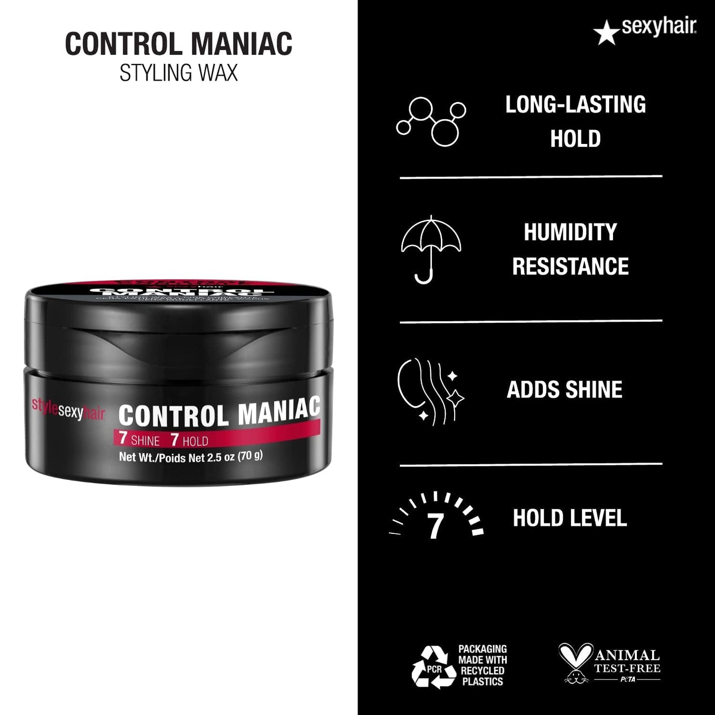 Style Control Maniac Styling Wax | Provides Definition | Long Lasting Shapes and Styles | Adds Shine