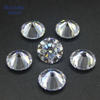 Cubic Zirconia Stone round White Brilliant Cut Loose CZ Stones Synthetic Gems Beads for Jewelry AAAAA