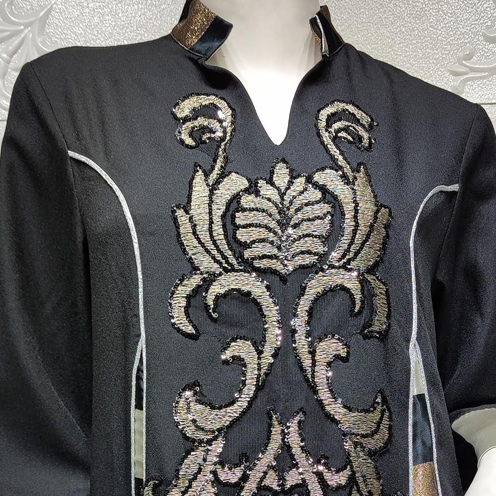 Abayas for Women Muslim Long Sleeve Embroidery Applique Maxi Kaftan Dresses Casual Loose Full Cover Islamic Dubai Robe