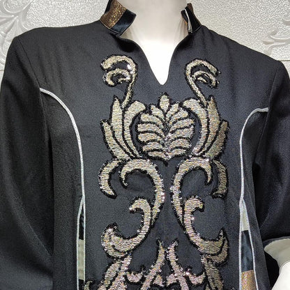 Abayas for Women Muslim Long Sleeve Embroidery Applique Maxi Kaftan Dresses Casual Loose Full Cover Islamic Dubai Robe