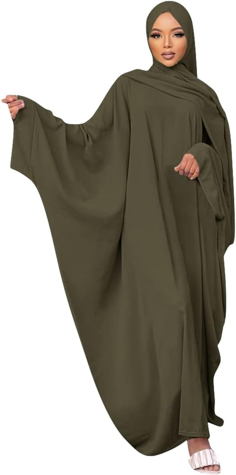Abayas for Women Muslim One-Piece Prayer Dress Ramadan Kaftan Dresses for Women Dubai Islamic Abaya Full Length Dress