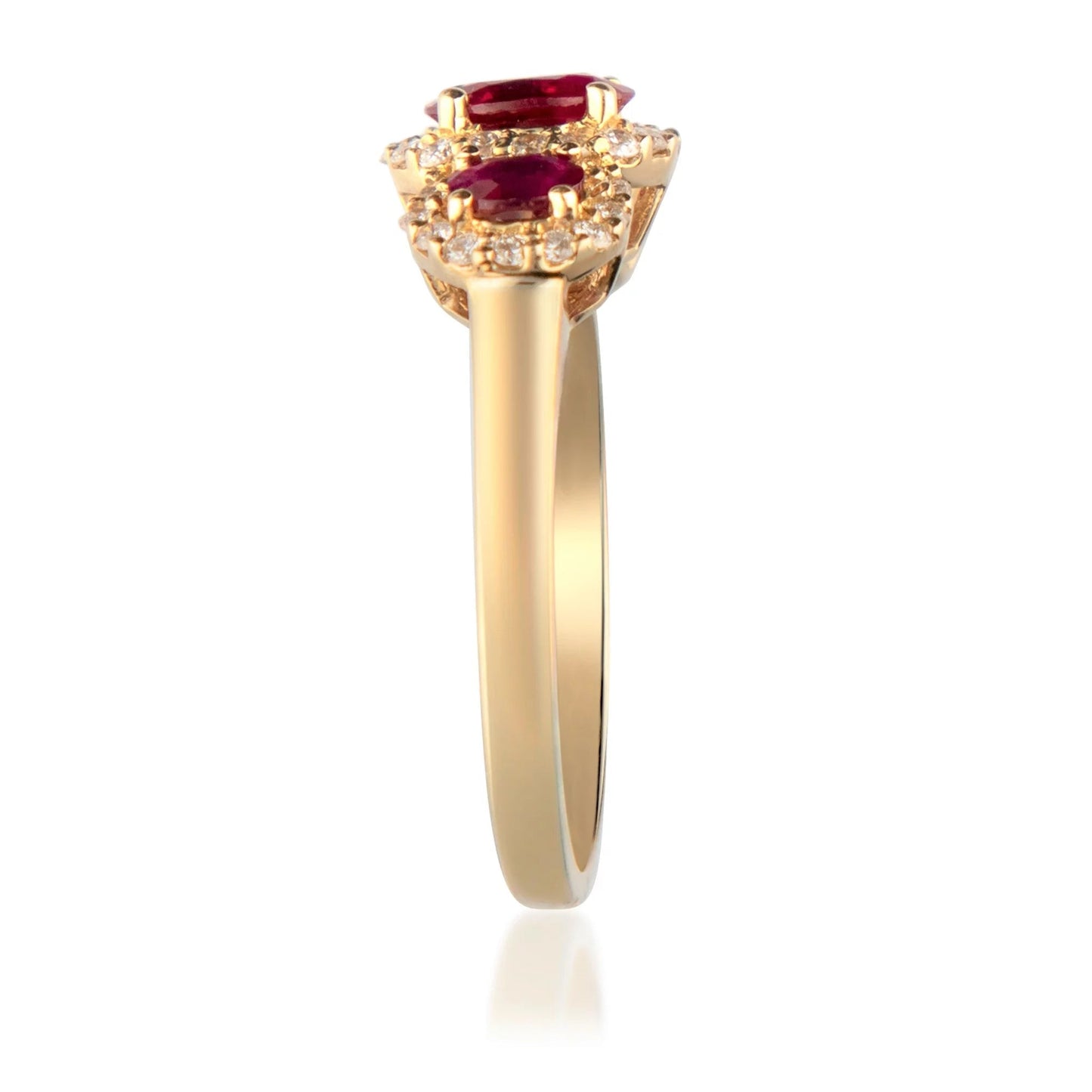 Gin & Grace 10KT YG Genuine Ruby and Diamond Accent Ring