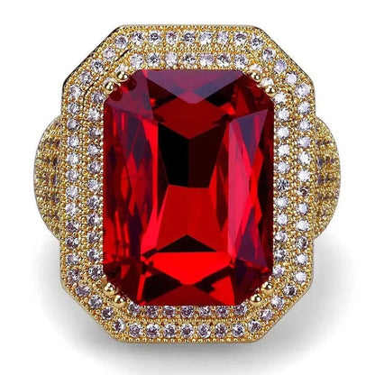 Exquisite Luxury Fashion Jewelry Large Zircon Birthstone Anniversary Party Bride Princess Wedding Band Engagement Strange Ring