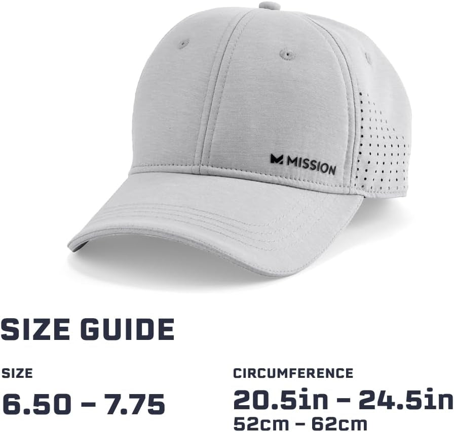 Cooling Vented Performance Hat Unisex One Size Cap for Workouts, Golf & Running, Sweat & Water Activated Technology