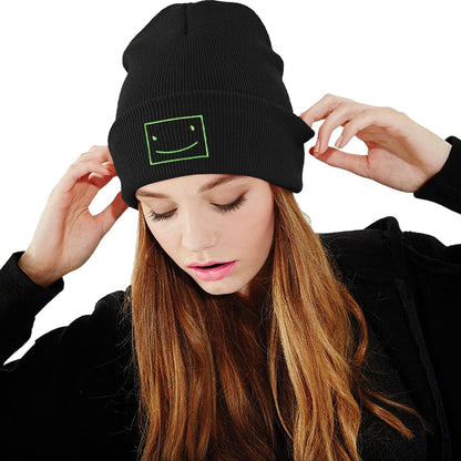 Funny Beanies Hat, Men'S and Women'S Winter Warm Black Fashion Cool Embroidered Knit Hat