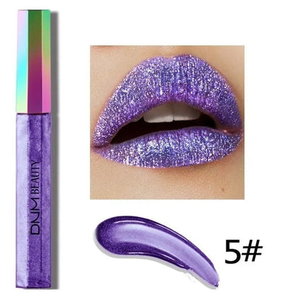 Super Girl 12 Color High-Fashion Chameleon Metal Matte Metallic Waterproof Lipgloss Liquid Lipstick Shimmer Diamond Glitter Pearl Colour Lip Gloss Lip