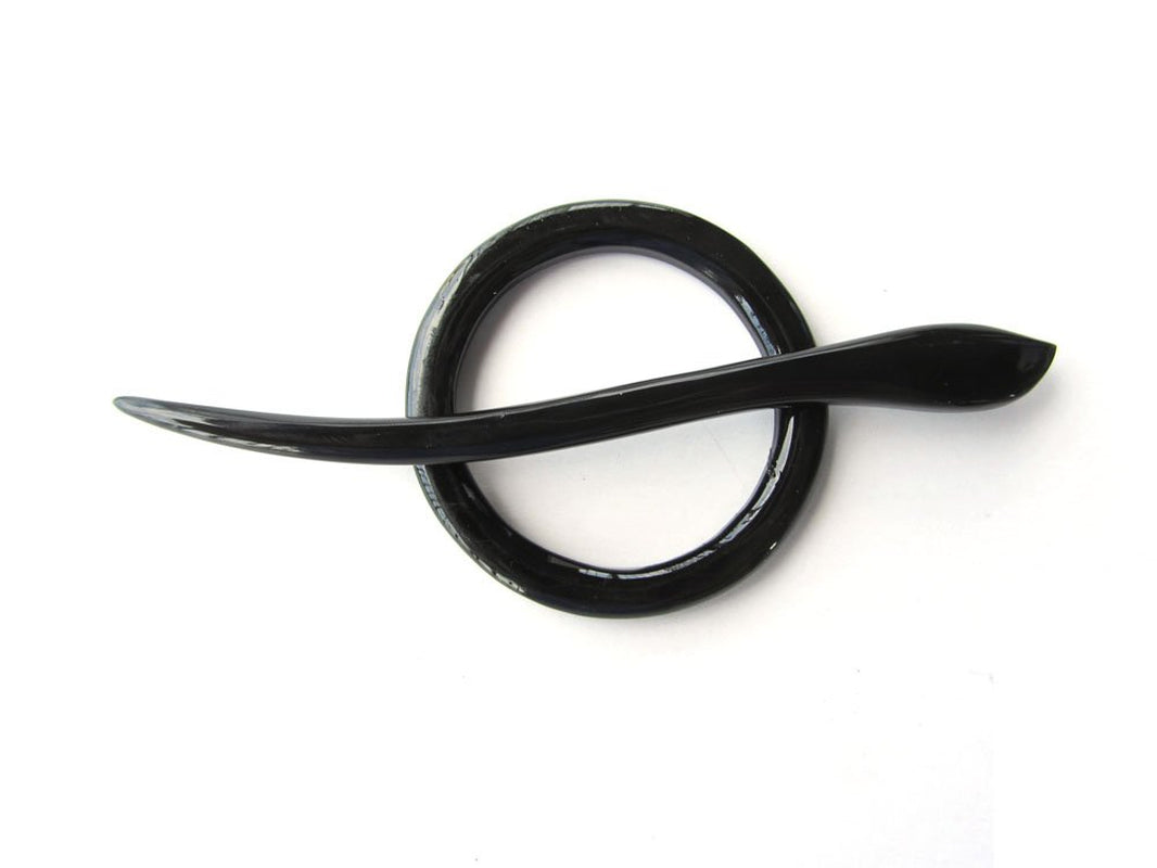 Circle Buffalo Horn Shawl Pin, Hair Pin, Hairpin Accessories Handmade - WORLD TIME VISITS
