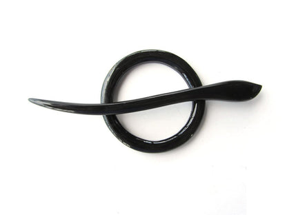 Circle Buffalo Horn Shawl Pin, Hair Pin, Hairpin Accessories Handmade - WORLD TIME VISITS