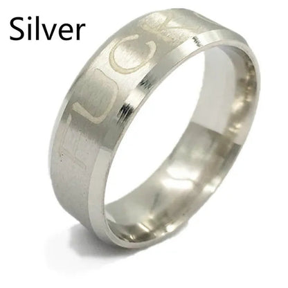 Fuck off 8MM Stainless Steel rings Wedding Ring gold blue rosegold black silver multicolor funny Jewelry Size 5-13