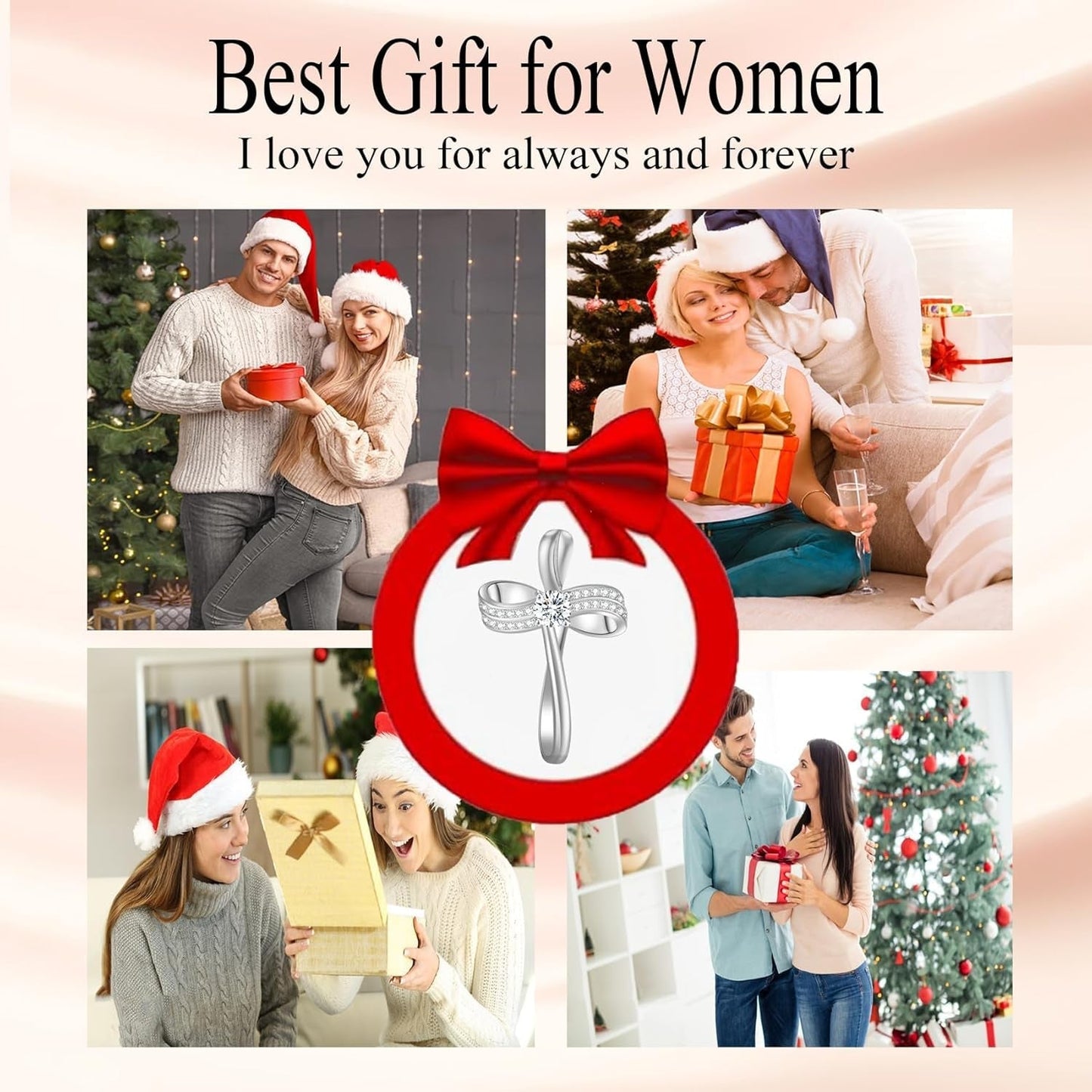 18K Gold Plated Cross Necklace for Women, S925 Sterling Silver Necklace for Women, Infinity Loop Pendant Jewelry with 5A Cubic Zirconia, Anniversary Birthday Christian Gifts for Women Her Wife